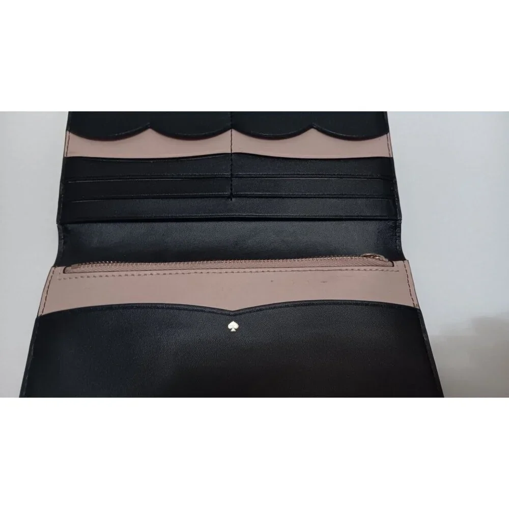 Kate Spade Black Leather Classic Open Large Designer Wallet - Picture 6 of 7